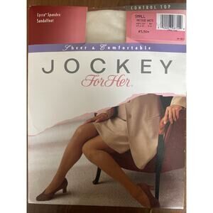 Jockey For Her Lycra Spandex Sandalfoot Small Antique White Pantyhose